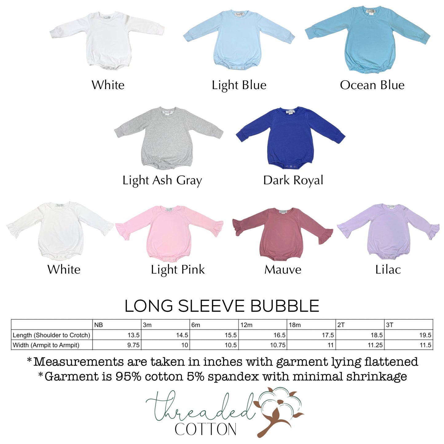 Threaded Cotton Boy Long Sleeve Bubble SUBLIMATION