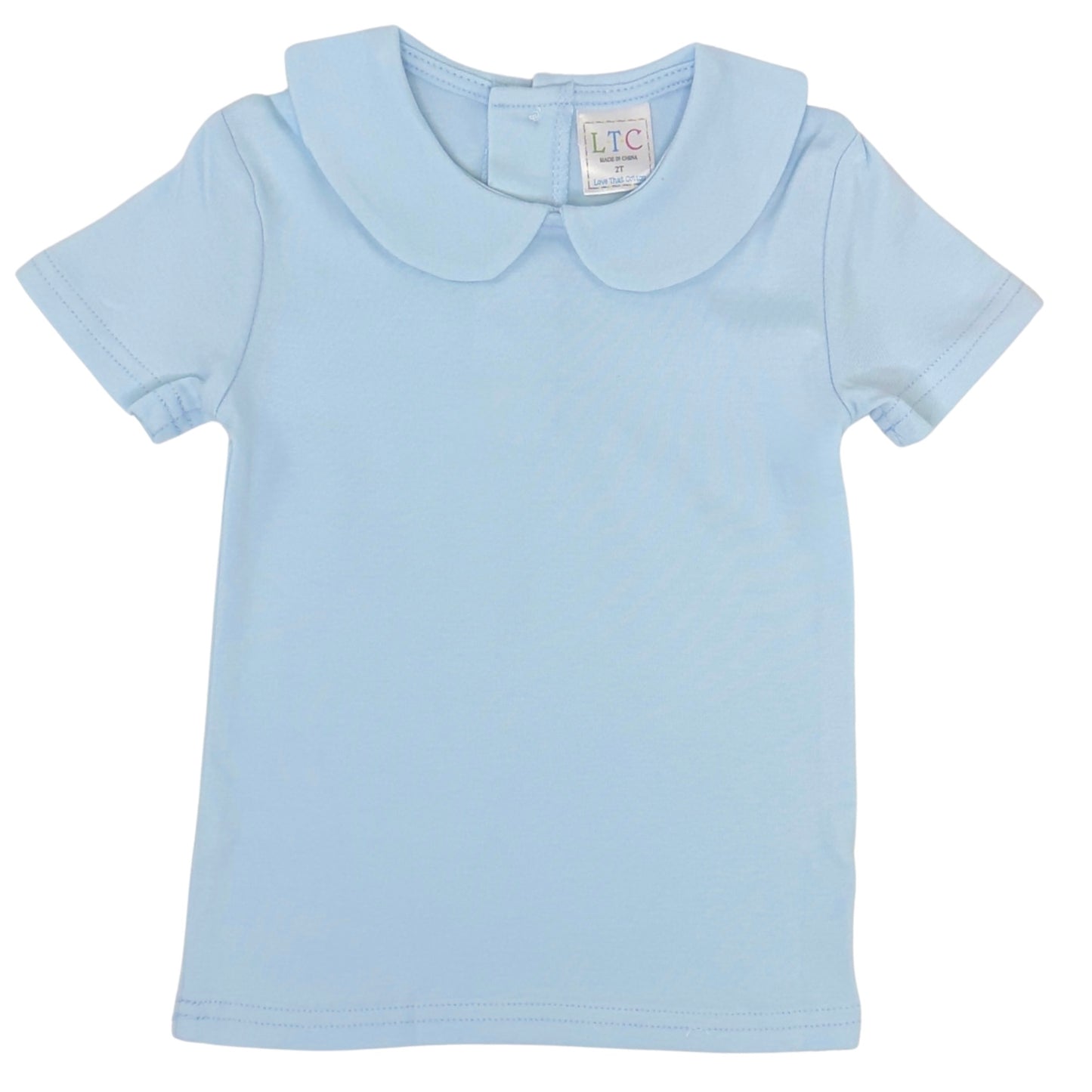 Unisex Short Sleeve Peter Pan Collar Shirt