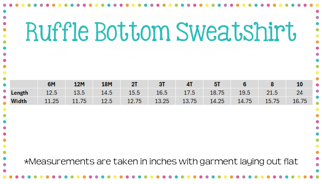 Girls Long Sleeve Ruffle Bottom Sweatshirt