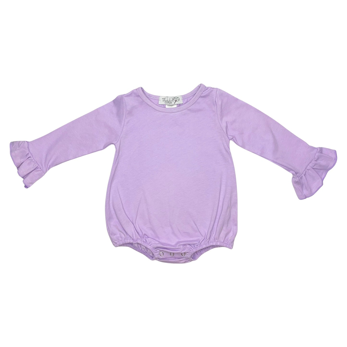 Threaded Cotton Girl Long Sleeve Ruffle Bubble 100% Cotton