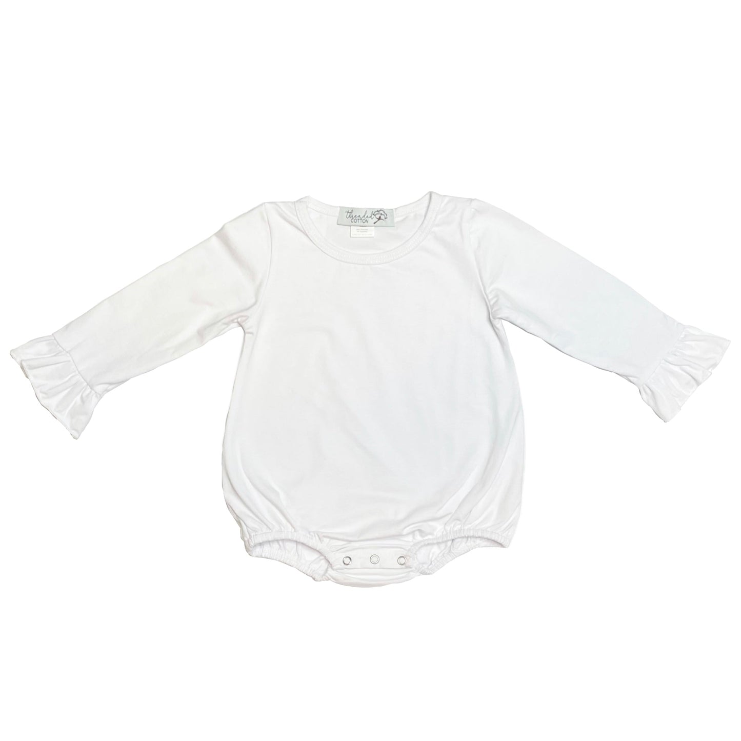 Threaded Cotton Girl Long Sleeve Ruffle Bubble 100% Cotton