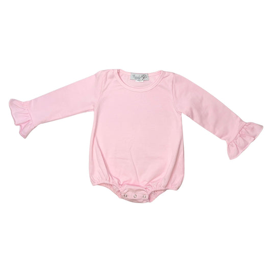 Threaded Cotton Girl Long Sleeve Ruffle Bubble 100% Cotton