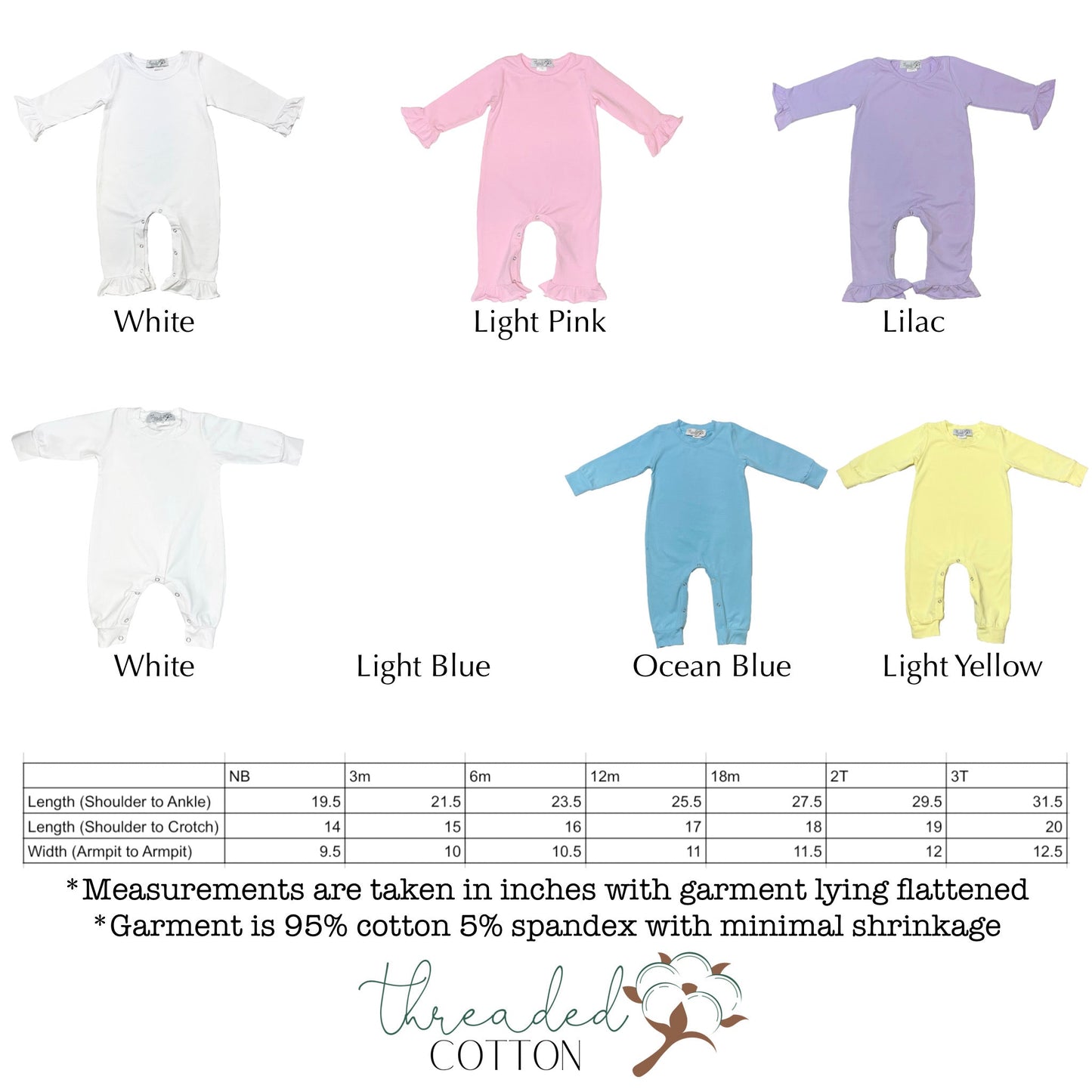 Threaded Cotton Boy Long Sleeve Romper (95% Cotton)