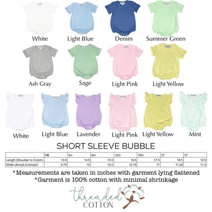 Threaded Cotton Boy Short Sleeve Bubble 100% Cotton