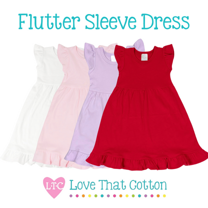Girls Ruffle Flutter Sleeve Dress