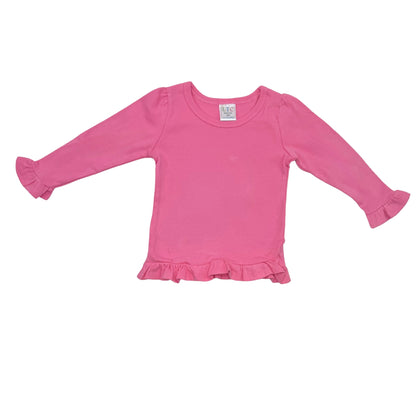 Girls Long Sleeve  Ruffle Bottom Shirt