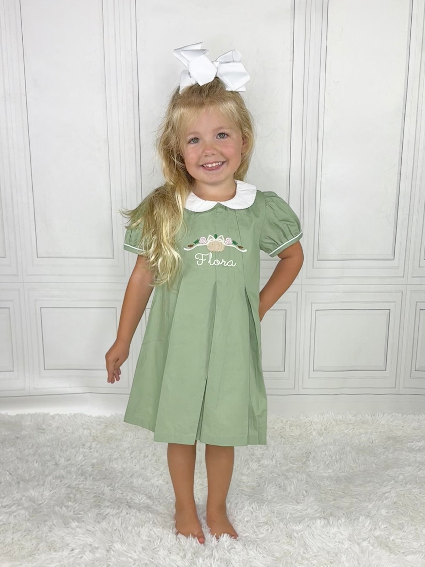 Pleated Peter Pan Collar Dress
