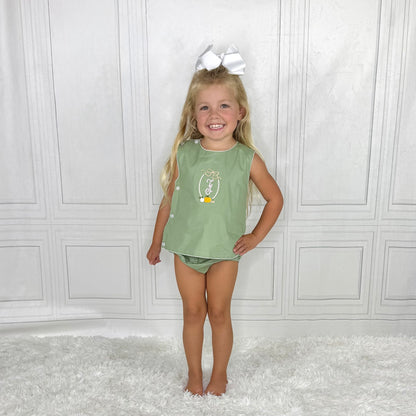 Girls Vintage Bloomer Set with Crochet