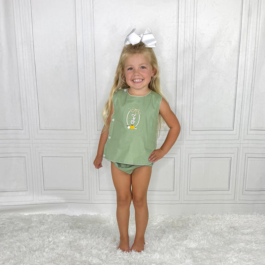 Girls Vintage Bloomer Set with Crochet