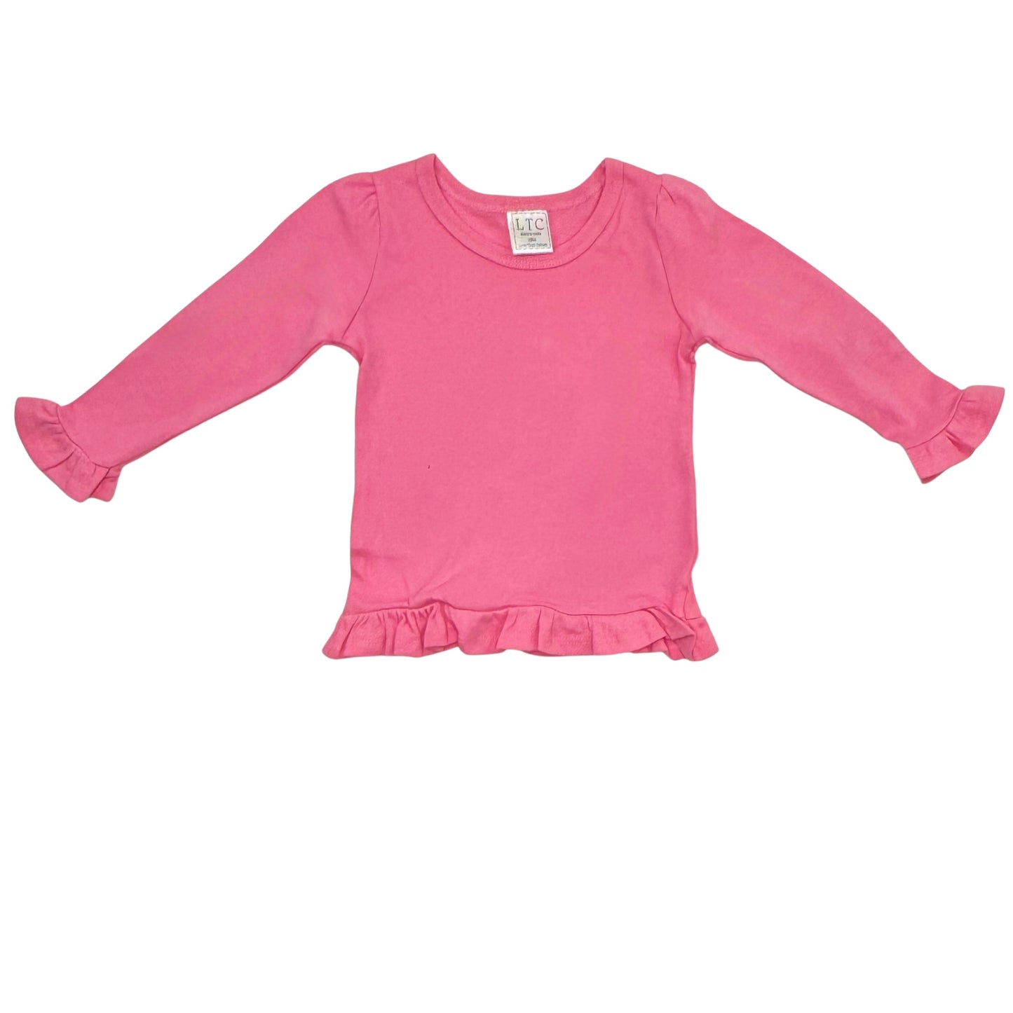 Girls Long Sleeve  Ruffle Bottom Shirt