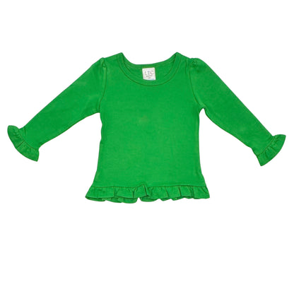 Girls Long Sleeve  Ruffle Bottom Shirt