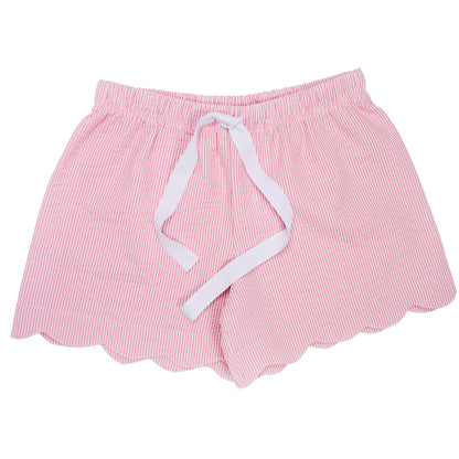 Women's Seersucker Scalloped Lounge Shorts -Miller Collection