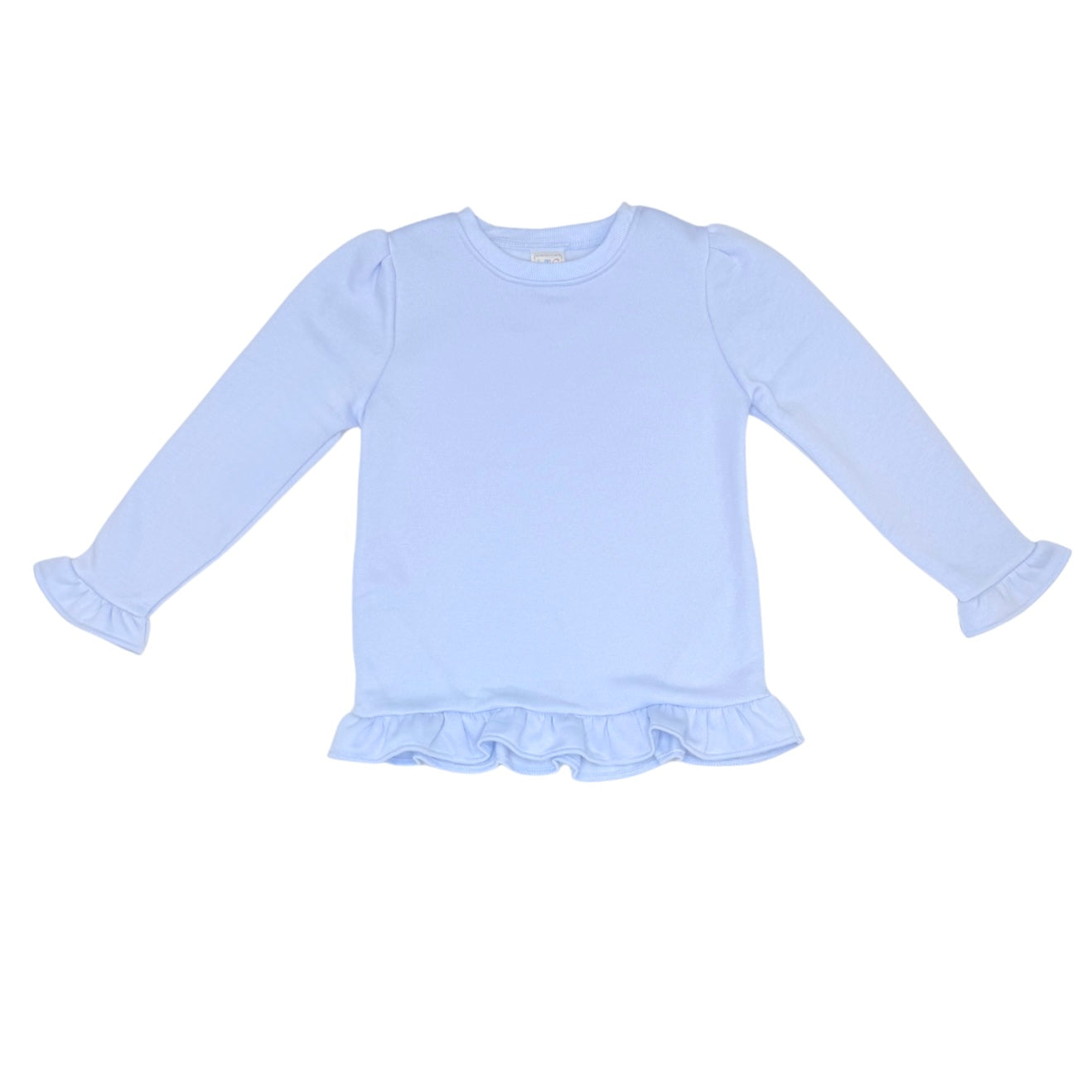 Girls Long Sleeve Ruffle Bottom Sweatshirt