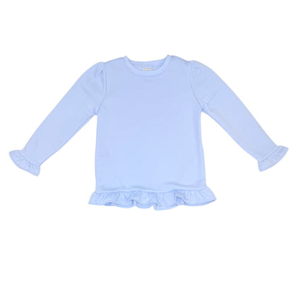 Girls Long Sleeve Ruffle Bottom Sweatshirt