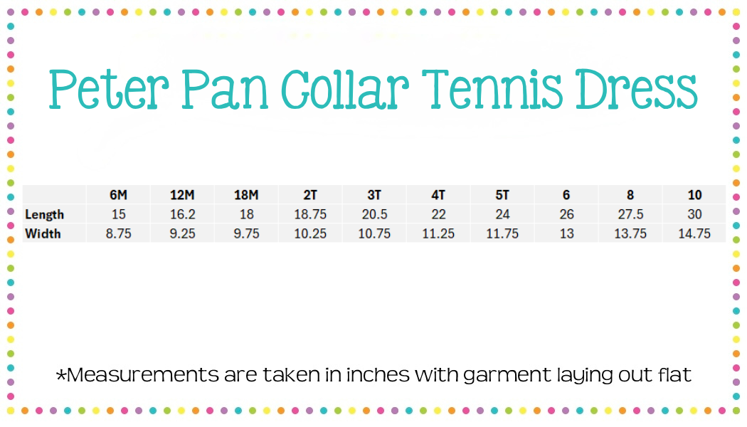(Sizing Updated) Girls Peter Pan Collar Tennis Dress