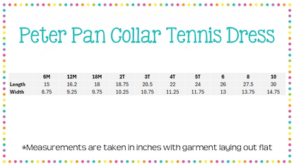 (Sizing Updated) Girls Peter Pan Collar Tennis Dress