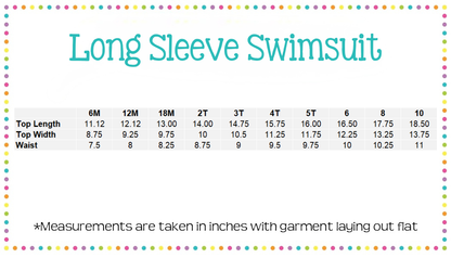 Girls Long Sleeve Two Piece Swimsuit
