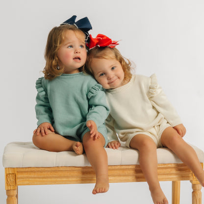 Girls Long Sleeve Roll Neck Ruffle Bubble
