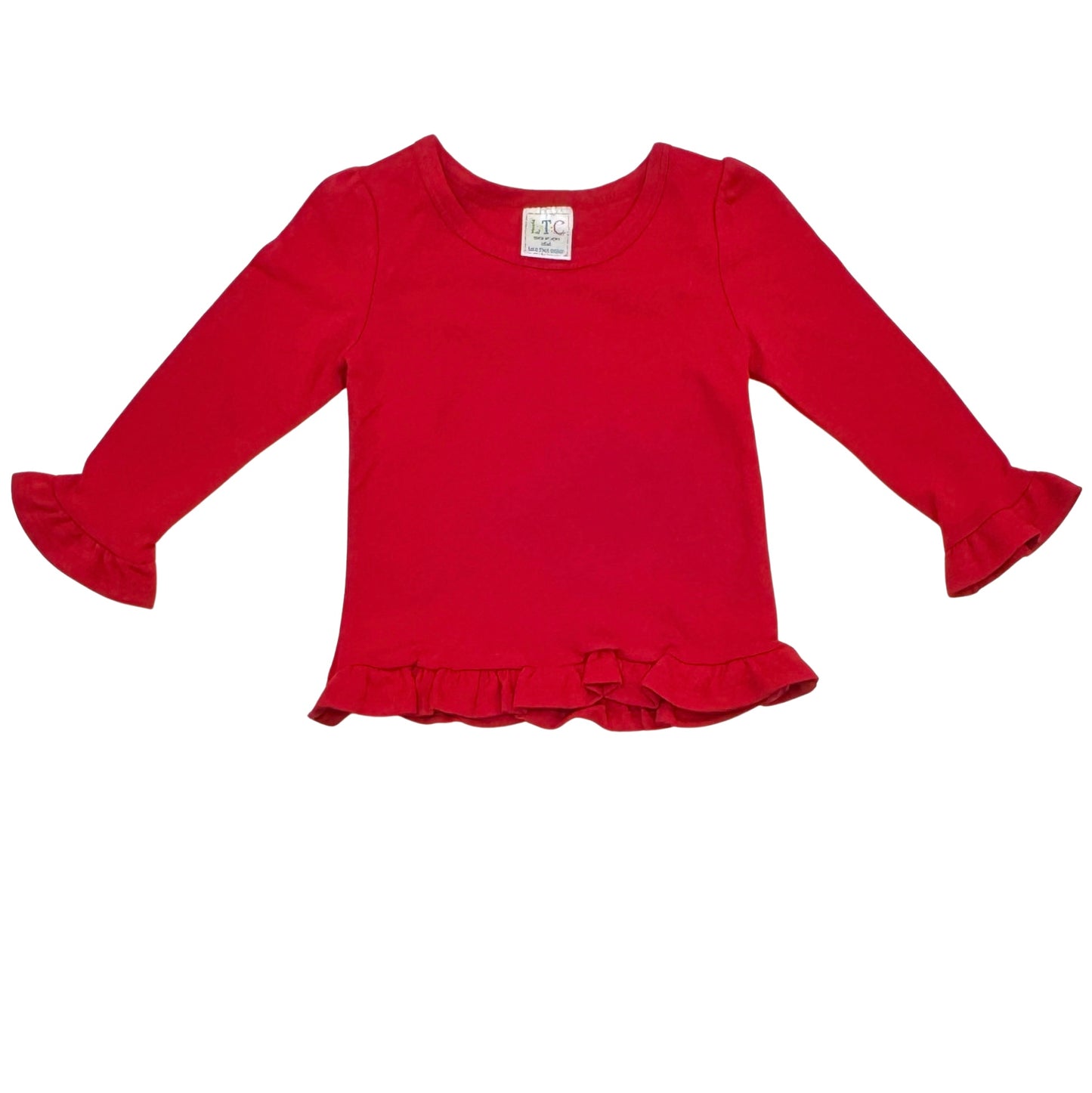 Girls Long Sleeve  Ruffle Bottom Shirt