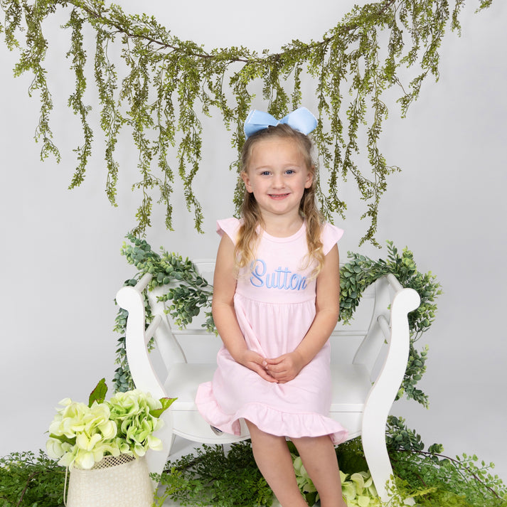 Girls Ruffle Dress with Tie – Love That Cotton