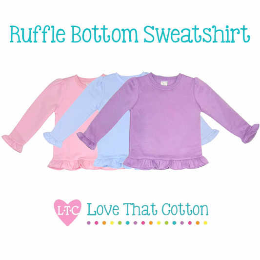 Girls Long Sleeve Ruffle Bottom Sweatshirt