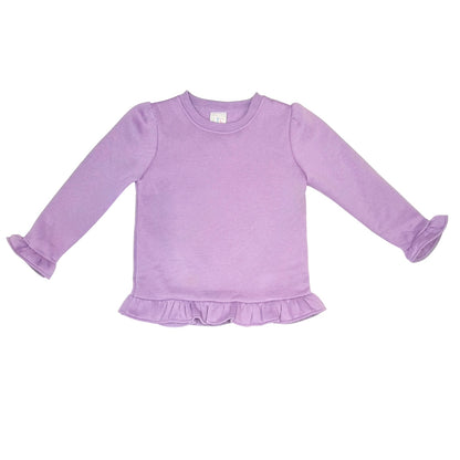 Girls Long Sleeve Ruffle Bottom Sweatshirt