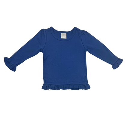 Girls Long Sleeve  Ruffle Bottom Shirt