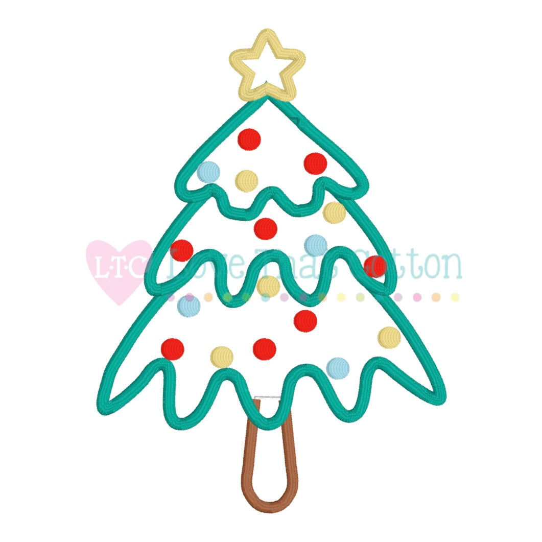 Whimsical Christmas Tree Satin Applique (V2)