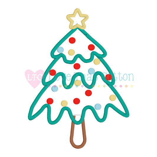 Whimsical Christmas Tree Satin Applique (V2)