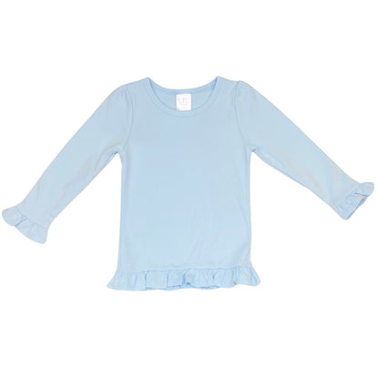 Girls Long Sleeve  Ruffle Bottom Shirt