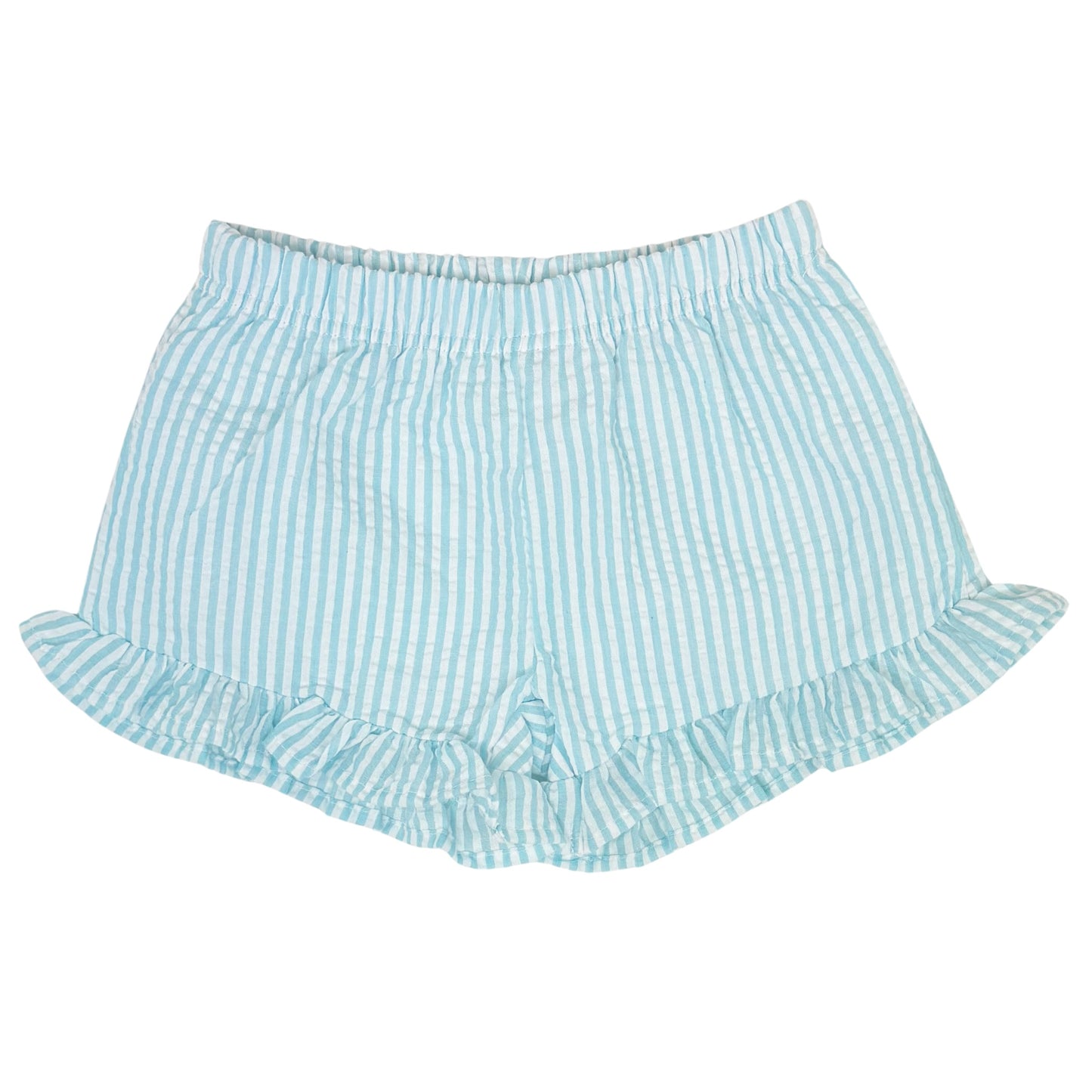 Girls Single Ruffle Seersucker Shorties