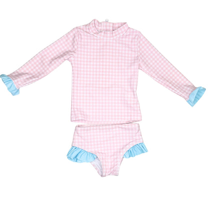 Girls Long Sleeve Two Piece Swimsuit