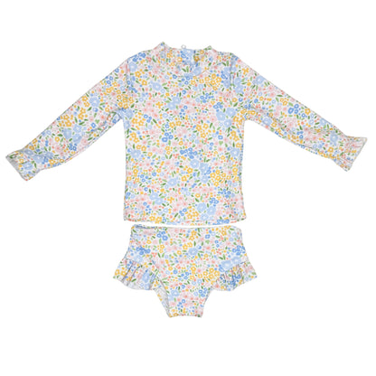 Girls Long Sleeve Two Piece Swimsuit