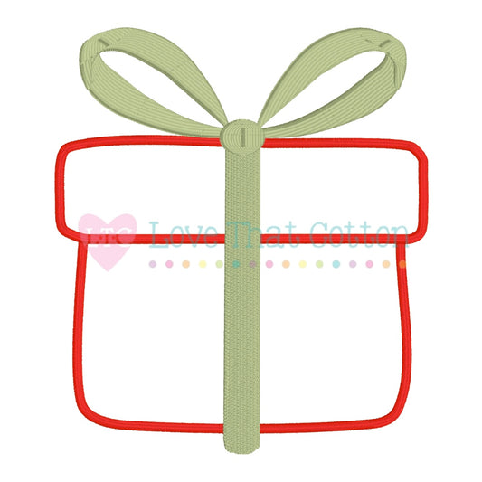 Whimsical Christmas Present Satin Applique