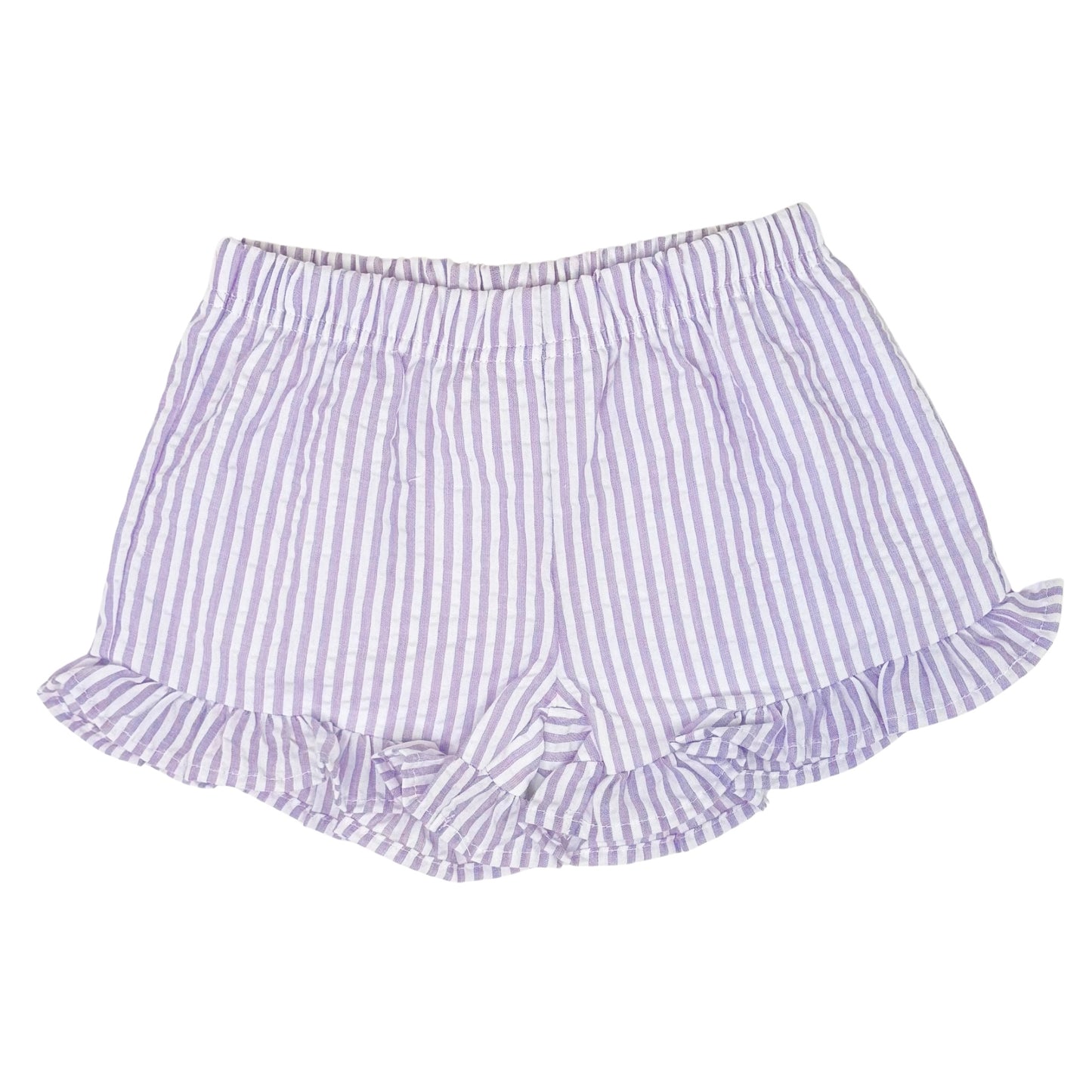 Girls Single Ruffle Seersucker Shorties