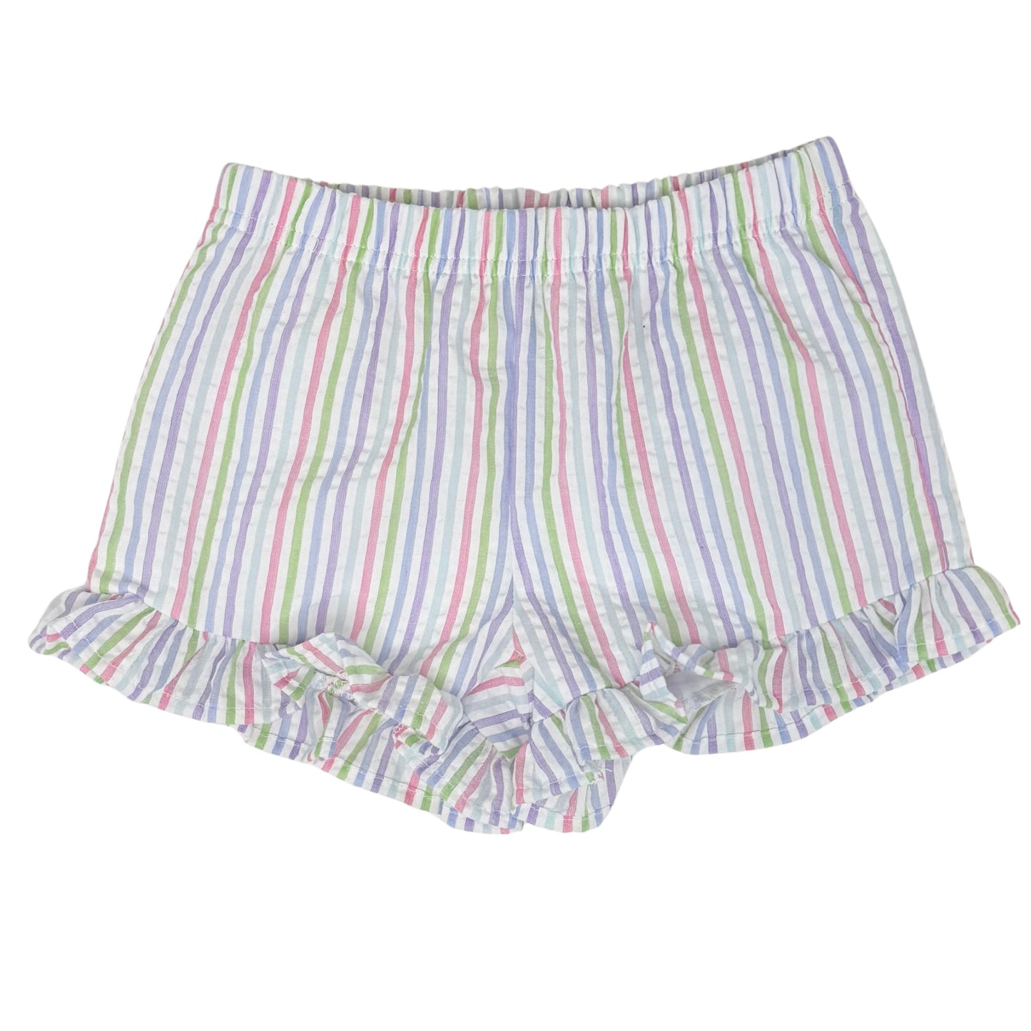 Girls Single Ruffle Seersucker Shorties
