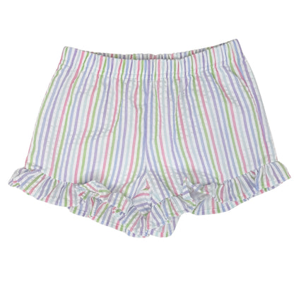 Girls Single Ruffle Seersucker Shorties