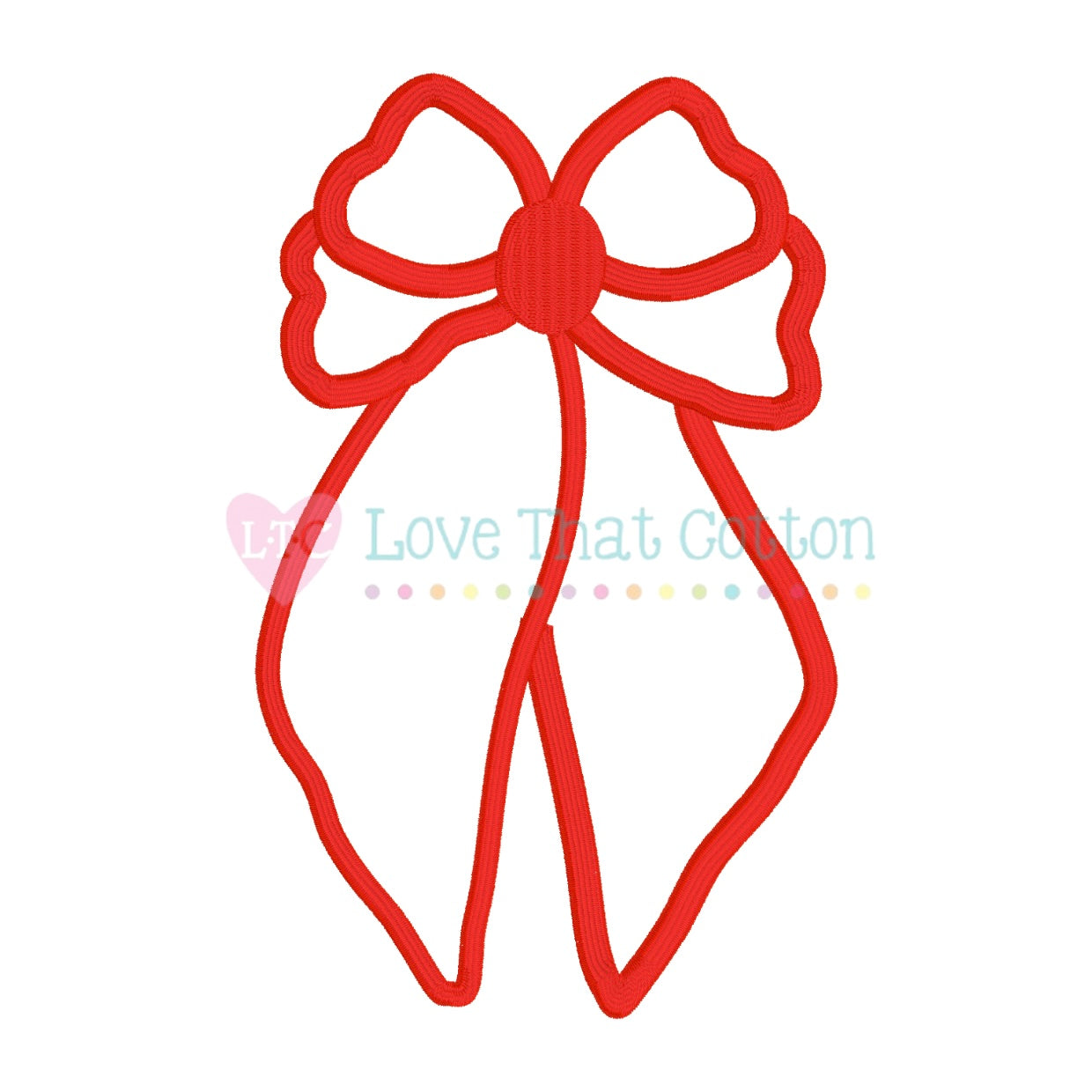 Whimsical Christmas Bow Satin Applique