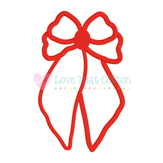 Whimsical Christmas Bow Satin Applique