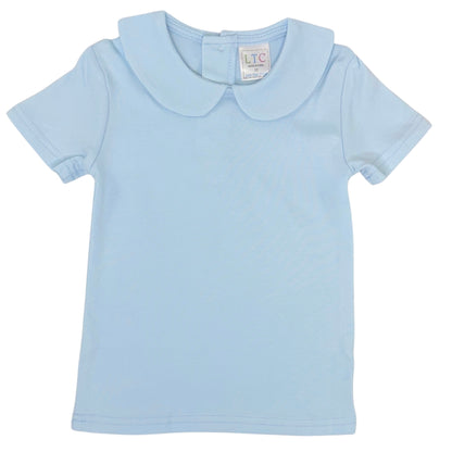 Unisex Short Sleeve Peter Pan Collar Shirt