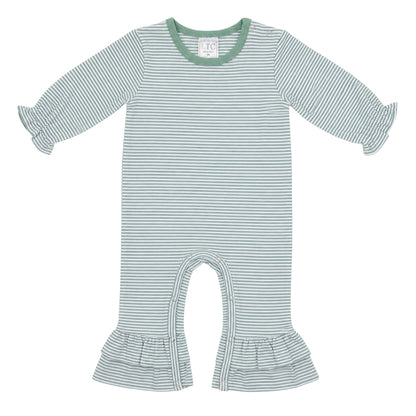 Girls Double Ruffle Long Romper