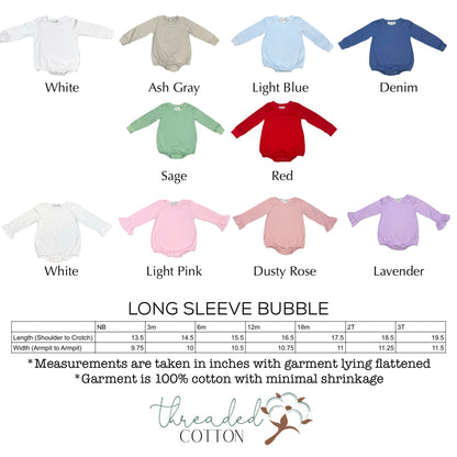 Boy Long Sleeve Bubble 100% Cotton