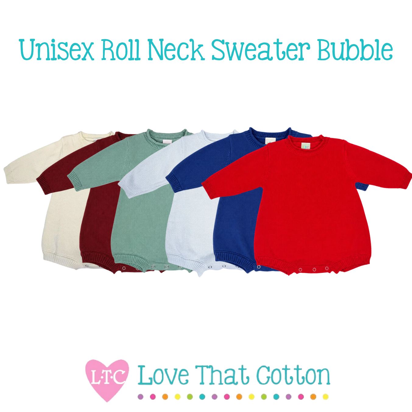 Unisex Long Sleeve Roll Neck Bubble Sweater