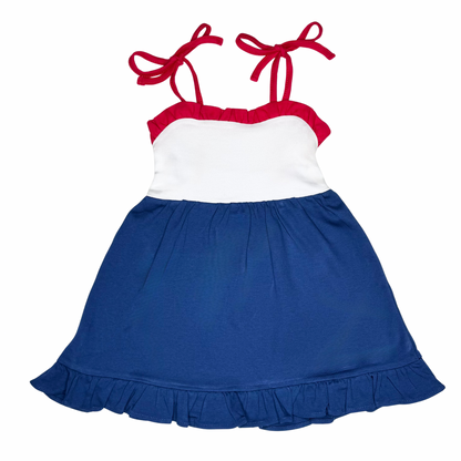 Girls Ruffle Tie Sun Dress