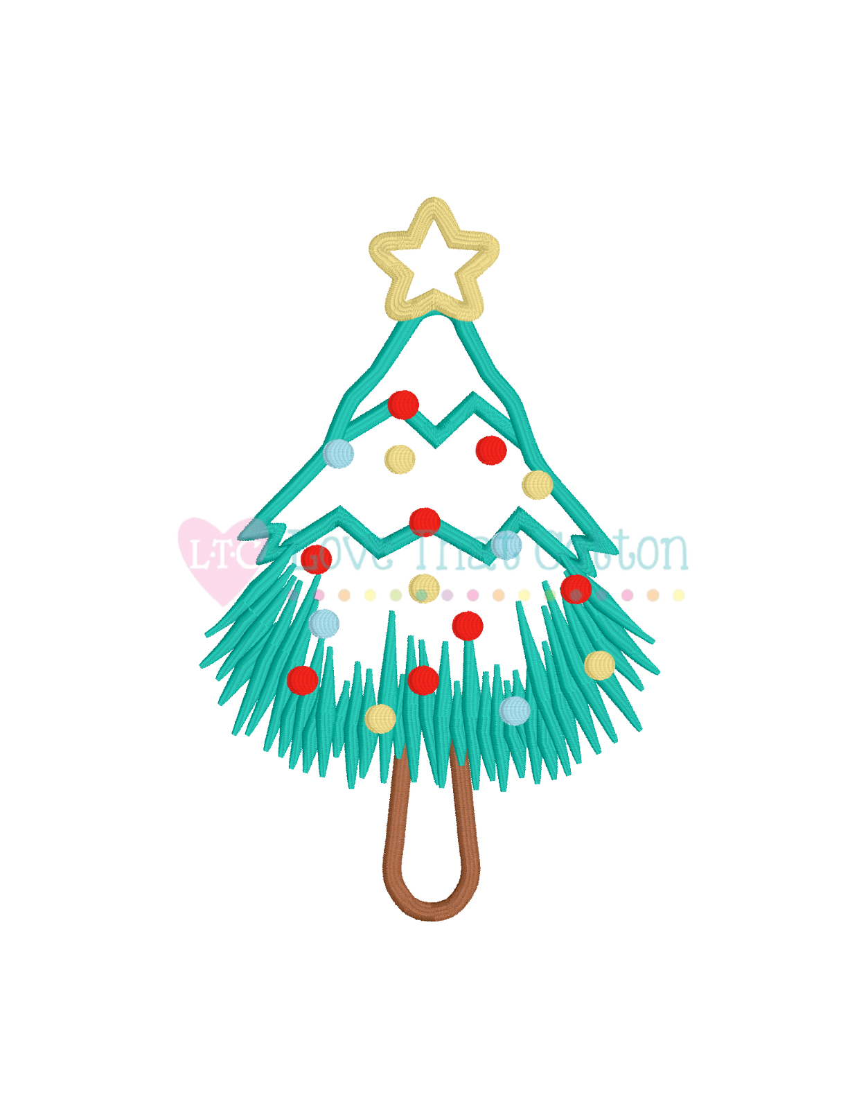 Whimsical Christmas Tree Satin Applique (V1)