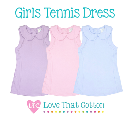 Girls Peter Pan Collar Tennis Dress (sizes 6m-6 run small, size up, check size chart)