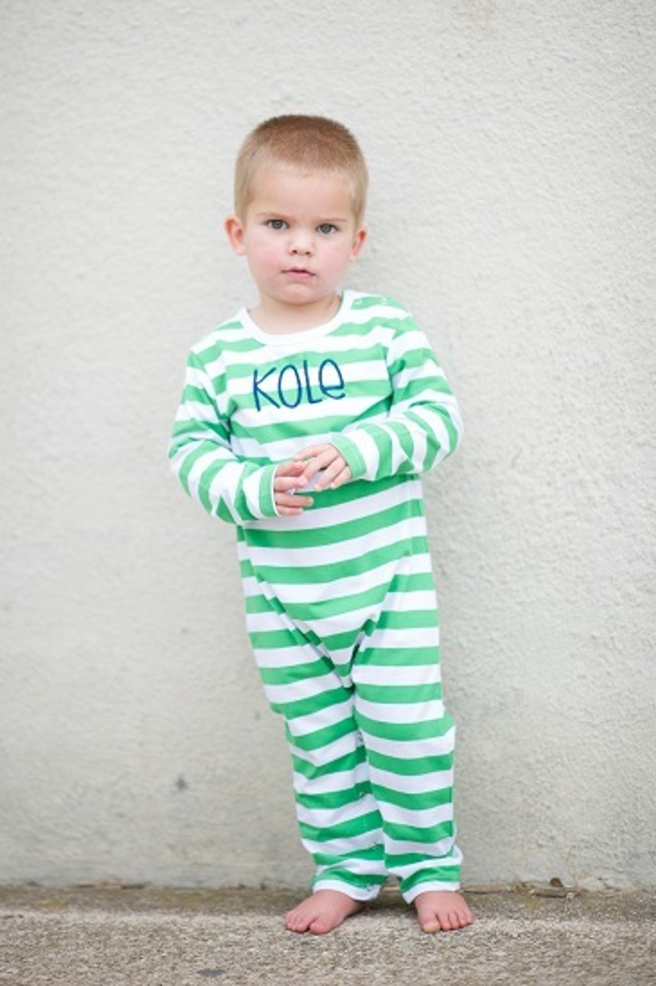 Boys Long Romper (Stripes)