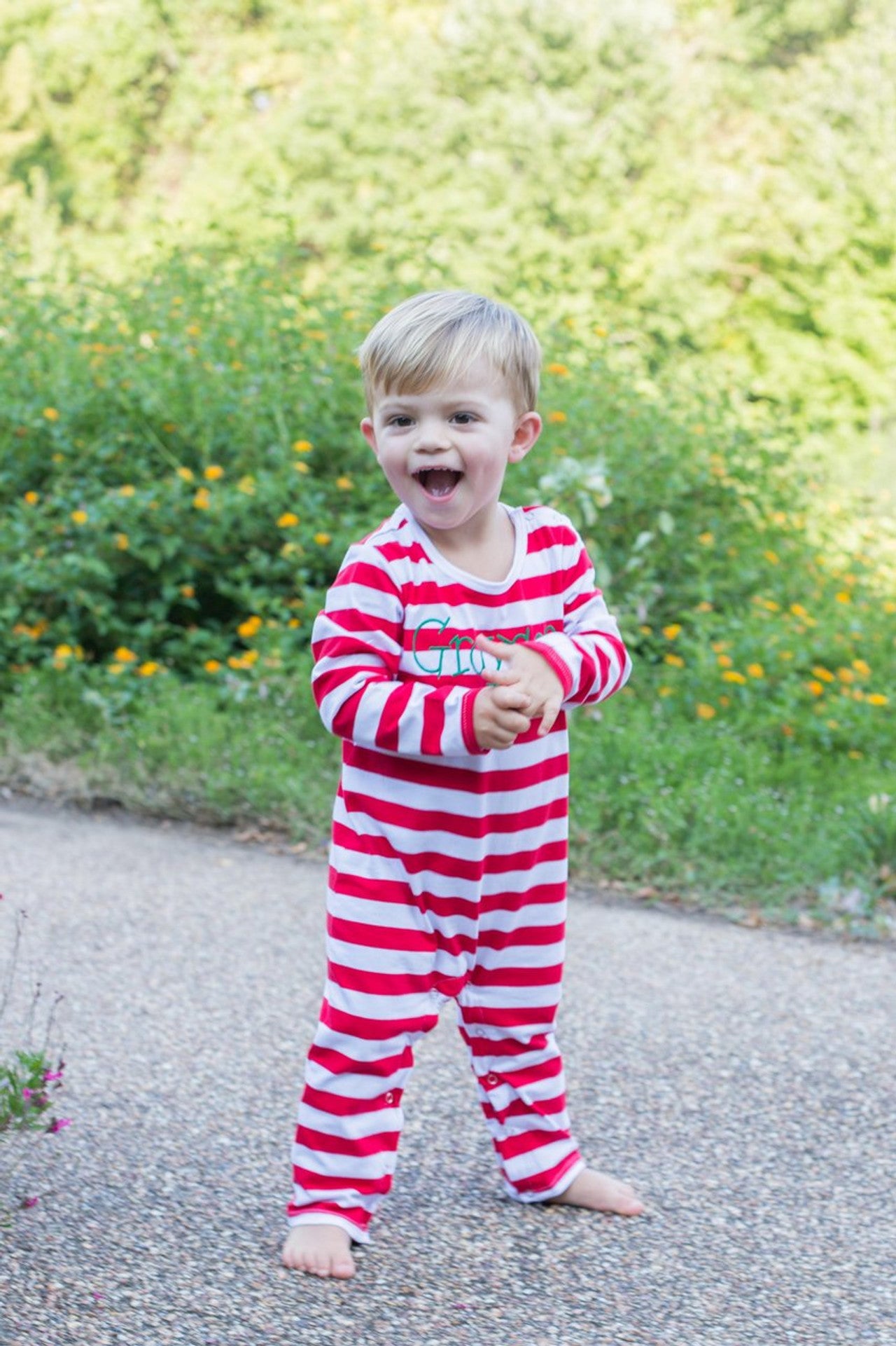 Boys Long Romper (Stripes)