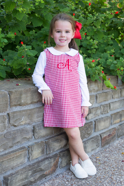 SALE Maroon Gingham Jumper