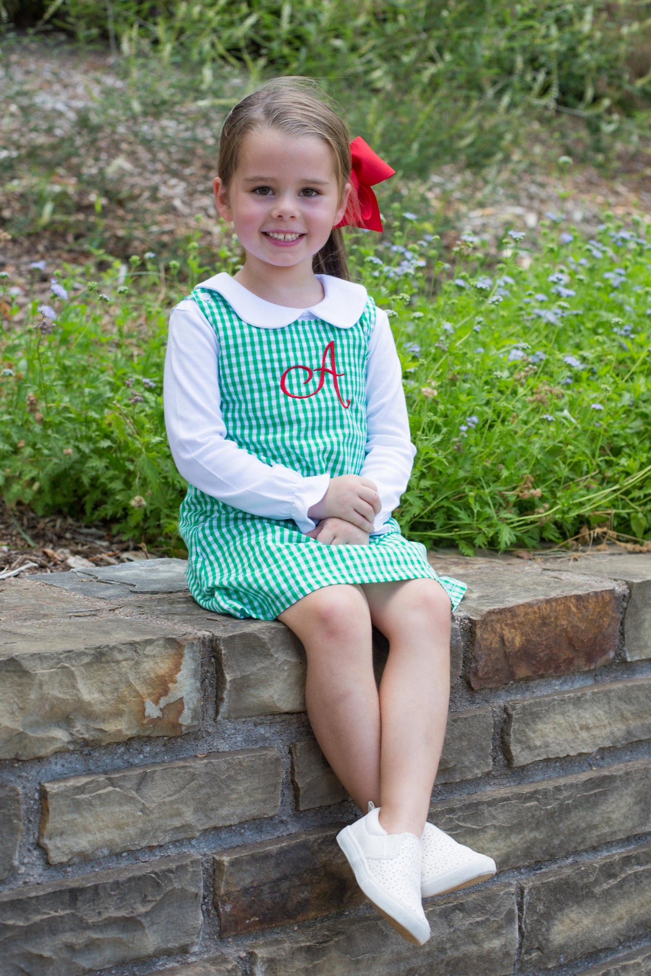 SALE Maroon Gingham Jumper